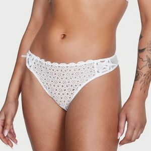 Victoria's Secret white eyelet lace thong panties